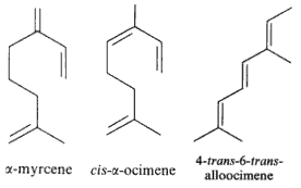 myrcene, ocimene, alloocimene