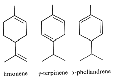 limonene, terpinene, phellandrene