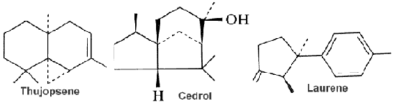 thujopsene, cedrol, laurene